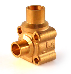 Корпус клапана ТЕ 5 под пайку, угловой 1/2" х 5/8" 